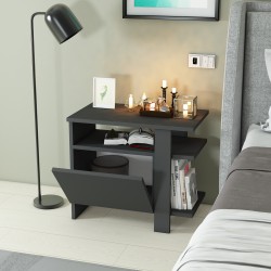 Darmian Dolaplı Raflı 2 Yönlü Komodin Antrasit