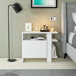  Darmian Dolaplı Raflı 2 Yönlü Komodin Beyaz