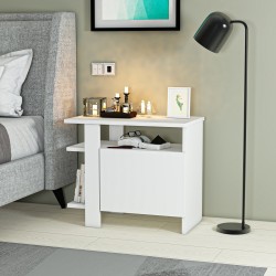  Darmian Dolaplı Raflı 2 Yönlü Komodin Beyaz