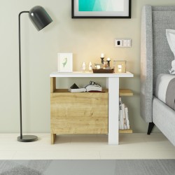 Darmian Dolaplı Raflı 2 Yönlü Komodin Safirmeşe-Beyaz