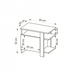 Darmian Dolaplı Raflı 2 Yönlü Komodin Safirmeşe-Beyaz