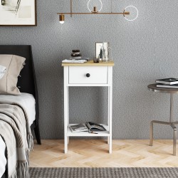 Dream Tek Çekmeceli Komodin Beyaz Safirmeşe