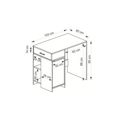 Eflin Çamaşır Sepetli Banyo Dolabı Antrasit Eflin Çamaşır Sepetli Banyo Dolabı Antrasit