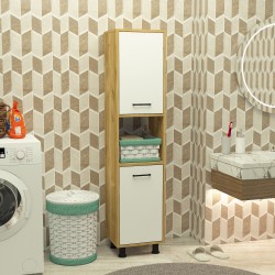 Efsa Çamaşır Kirli Sepetli Banyo Dolabı Safirmeşe-Beyaz Efsa Çamaşır Kirli Sepetli Banyo Dolabı Safirmeşe-Beyaz