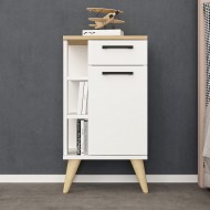 Ladin 2 Kapaklı Komodin Beyaz-Safirmeşe