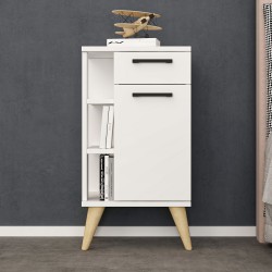 Ladin 2 Kapaklı Komodin Beyaz 