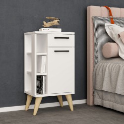 Ladin 2 Kapaklı Komodin Beyaz 