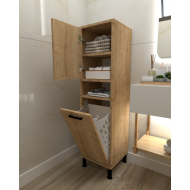 Linda Çamaşır Kirli Sepetli Banyo Dolabı Safirmeşe