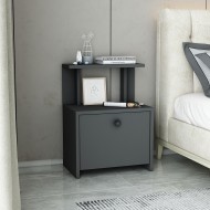 Lora Kapaklı Raflı Komodin Antrasit