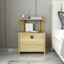 Lora Kapaklı Raflı Komodin Safirmeşe