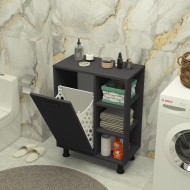 Loren Çamaşır Kirli Sepetli Banyo Dolabı Antrasit Loren Çamaşır Kirli Sepetli Banyo Dolabı Antrasit