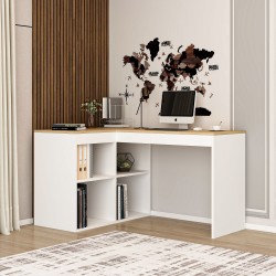 Luna L Çalışma Masası Safirmeşe Beyaz Luna L Çalışma Masası Safirmeşe Beyaz