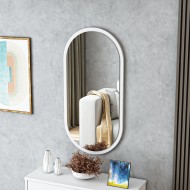 Pink Mirror Luna Elips Duvar Aynası - Beyaz Çerçeveli