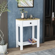 Lusy Tek Çekmeceli Dresuar Safirmeşe-Beyaz