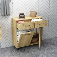 Merva Çamaşır Sepetli Banyo Dolabı Safirmeşe