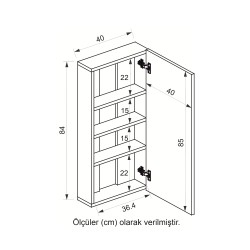 Milas Aynalı Makyaj Dolabı Beyaz Milas Aynalı Makyaj Dolabı Beyaz