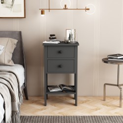 Milles 2 Çekmeceli Komodin Antrasit