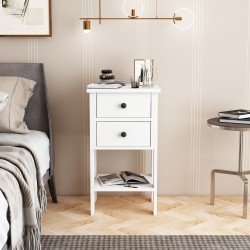 Milles 2 Çekmeceli Beyaz Komodin