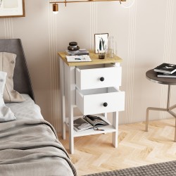 Milles 2 Çekmeceli Komodin Beyaz Safirmeşe