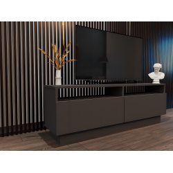 Modena TV Sehpası - Antrasit 145 cm Açık Raflı Modern Tasarım