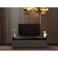 Modena TV Sehpası - Antrasit 145 cm Açık Raflı Modern Tasarım