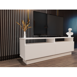 Modena TV Sehpası - Beyaz 145 cm Açık Raflı Modern Tasarım Modena TV Sehpası - Beyaz 145 cm Açık Raflı Modern Tasarım