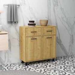 Molde Çift Çamaşır Kirli Sepetli Banyo Dolabı Safirmeşe