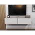 Perna Duvara Monte TV Sehpası - Antrasit Gövde Beyaz Kapaklı 150 cm