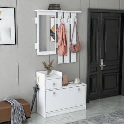 Runo Ayakkabılık Aparatlı Portmanto Vestiyer Beyaz Runo Ayakkabılık Aparatlı Portmanto Vestiyer Beyaz