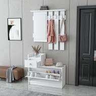 Runo Ayakkabılık Aparatlı Portmanto Vestiyer Beyaz Runo Ayakkabılık Aparatlı Portmanto Vestiyer Beyaz