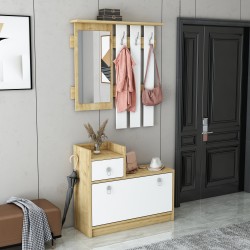 Runo Ayakkabılık Aparatlı Portmanto Vestiyer Safirmeşe-Beyaz Runo Ayakkabılık Aparatlı Portmanto Vestiyer Safirmeşe-Beyaz