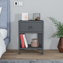 Senay Çekmeceli Raflı Komodin Antrasit