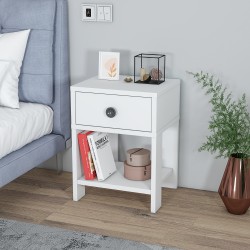 Senay Çekmeceli Raflı Komodin Beyaz