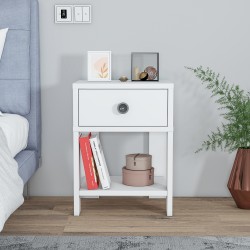 Senay Çekmeceli Raflı Komodin Beyaz