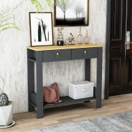 Sindy Çift Çekmeceli Metal Gold Kulp Dresuar Safirmeşe-Antrasit Sindy Çift Çekmeceli Metal Gold Kulp Dresuar Safirmeşe-Antrasit