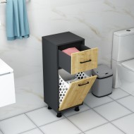 Sorty Çamaşır Kirli Sepetli Banyo Dolabı Antrasit-Safirmeşe Sorty Çamaşır Kirli Sepetli Banyo Dolabı Antrasit-Safirmeşe