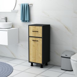 Sorty Çamaşır Kirli Sepetli Banyo Dolabı Antrasit-Safirmeşe