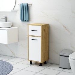 Sorty Çamaşır Kirli Sepetli Banyo Dolabı Safirmeşe-Beyaz