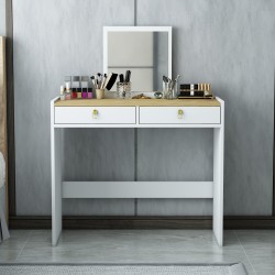 Tuana Aynalı Çekmeceli Makyaj Masası Safirmeşe-Beyaz Tuana Aynalı Çekmeceli Makyaj Masası Safirmeşe-Beyaz