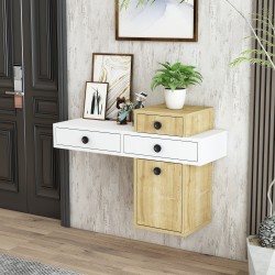 Vera 3 Çekmeceli 1 Kapaklı Dresuar Safirmeşe-Beyaz