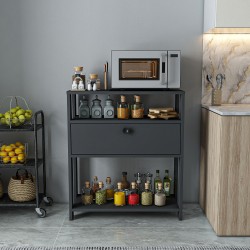 Yaris Antrasit Kahve Köşesi Raflı Çok Amaçlı Mutfak Dolabı