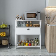 Yaris Beyaz Kahve Köşesi Raflı Çok Amaçlı Mutfak Dolabı