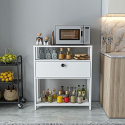 Yaris Beyaz Kahve Köşesi Raflı Çok Amaçlı Mutfak Dolabı